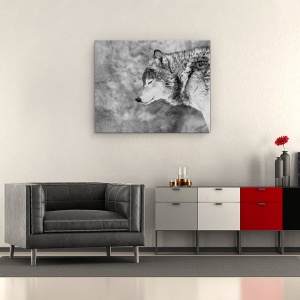 Tablou canvas - Sa Ninga, Lup, Ochii Inchisi, Iarna, Alb-Negru, Zapada, 60 x 75 cm - Img 2