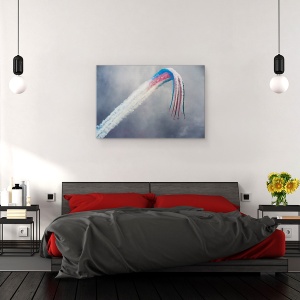 Tablou canvas - Sageti Rosii, Actiune, Formatie, Fum, Rosu, Albastru, 60 x 90 cm - Img 3