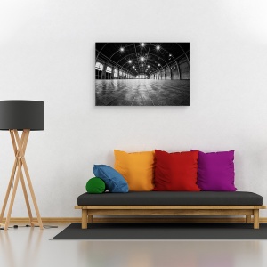 Tablou canvas - Sala, Hol, Alb-Negru, Gol, Podea, 40 x 60 cm - Img 2