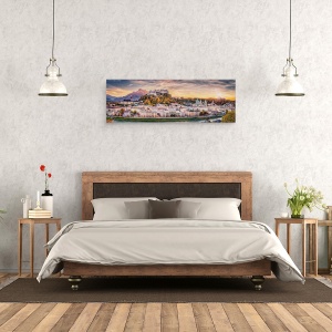 Tablou canvas - Salzburg In Culori De Toamna, Cer, Castel, Peisaj Urban, Sat, 30 x 90 cm - Img 3