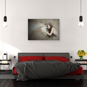 Tablou canvas - Sarut, Model, Femeie, Portret, 40 x 60 cm - Img 3