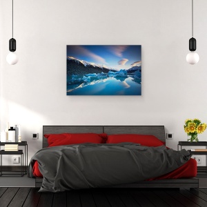 Tablou canvas - Simetrie de Iarna, Aisberguri, Munti, Ghetar, Aisberg, Racoare, Zapada, 60 x 90 cm - Img 3