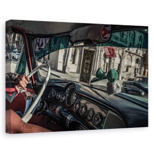 Tablou canvas - Soferul De Taxi, Cuba, Havana, Malecon, 80 x 120 cm