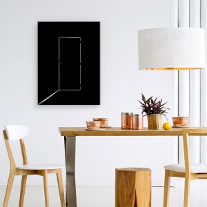 Tablou canvas - Speranta, Linii, Usa, Minimalistic, Alb-Negru, Schita, 50 x 70 cm - Img 4