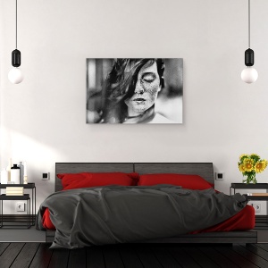 Tablou canvas - Sperante Nevazute, Pistrui, Portret, Alb-Negru, Ochi, Stare De Spirit, 40 x 60 cm - Img 3