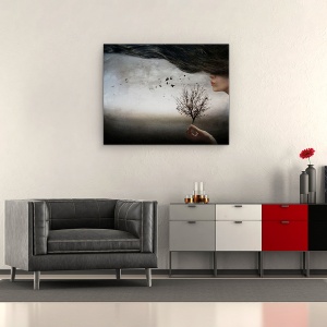Tablou canvas - Stare De Spirit De Toamna, Par, Ireal, Imaginatie, Vis, 60 x 75 cm - Img 2