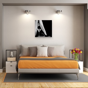 Tablou canvas - Strange, Picioare, Cocktail, Portocaliu, Lamaie, Bar, 90 x 90 cm - Img 3
