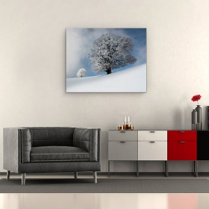 Tablou canvas - Sunt Cel Mai Frumos, Iarna, Copac, Peisaj, Zapada, Padure, 60 x 75 cm - Img 2