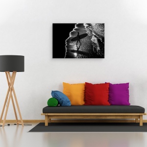 Tablou canvas - Surf 9, Italia, Alb-Negru, Actiune, 60 x 90 cm - Img 2