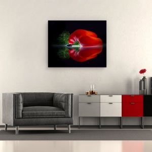 Tablou canvas - Taiat, Paprika, Alimente, Arta, Reflectie, Rosu, 60 x 75 cm - Img 2