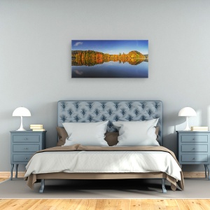 Tablou canvas - Toamna, Peisaj, Panorama, Reflectie, Oglinda, Padure, 50 x 100 cm - Img 3