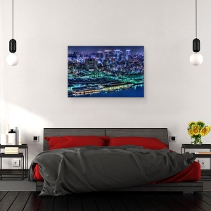Tablou canvas - Tokyo, Noapte, Peisaj Urban, Cer, Culori, 40 x 60 cm - Img 3