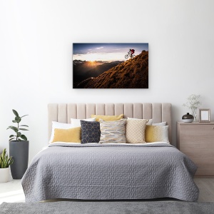 Tablou canvas - Traieste Aventura, Mountainbike, Mtb, Munti, Apus De Soare, 50 x 80 cm - Img 3