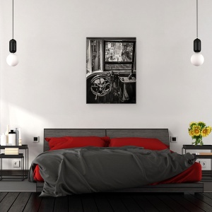 Tablou canvas - Tramvai, Lisabona, Tramvai, Carucior, Portugalia, Alb-Negru, 50 x 70 cm - Img 3