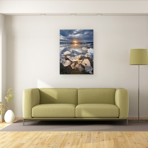 Tablou canvas - Transmisie, Jokulsarlon, Islanda, Apus De Soare, Soare, Ghetar, 75 x 100 cm - Img 2