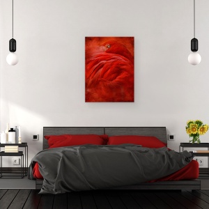 Tablou canvas - Tropicale, Flamingo, Roz, Pasari, Rosu, Animal, 75 x 100 cm - Img 3