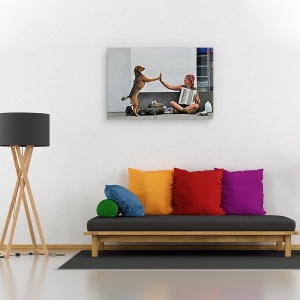 Tablou canvas - Trucuri, Femeie, Strada, Caine, Bate Palma, 60 x 90 cm - Img 2