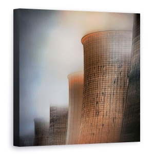 Tablou canvas - Turnuri De Racire, Arhitectura, Straniu, Portocaliu, Ireal, Abstract, 60 x 60 cm