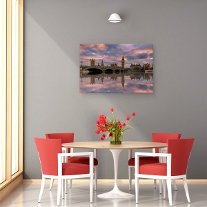 Tablou canvas - Un Apus Memorabil, Londra, Marea Britanie, Rau, Reflectie, 60 x 90 cm - Img 4