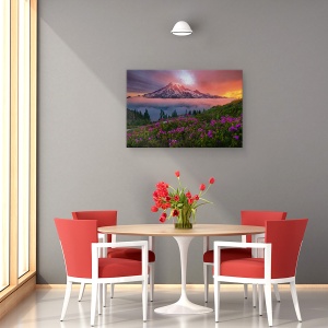 Tablou canvas - Un Moment In Timp, Peisaj, Alpi, Varf, Munte, Flori, 40 x 60 cm - Img 4