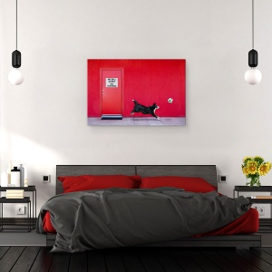 Tablou canvas - Urmarind Mingea, Caine, Semn, 80 x 120 cm - Img 3