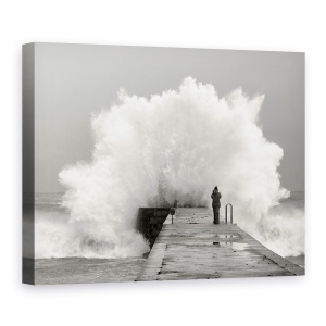 Tablou canvas - Valuri, Peisaj, Alb-Negru, Reflectie, Apa, Ocean, 60 x 80 cm