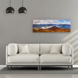 Tablou Canvas - Varful Lui Roy, Munti, Lumina Soarelui, Panorama, Noua Zeelanda, 30 x 90 cm - Img 2