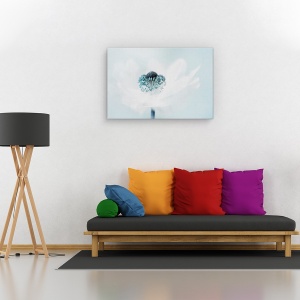 Tablou canvas - Vata pe bat, Natura moarta, Flori, Turcoaz, Abstract, 80 x 120 cm - Img 2