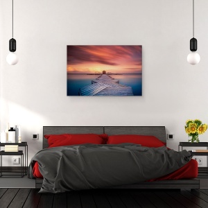 Tablou canvas - Vechi Centru Spa, Plaja, Spania, Marmenor, Cer, Apa, 60 x 90 cm - Img 3