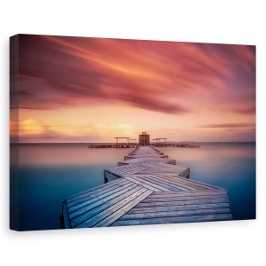 Tablou canvas - Vechi Centru Spa, Plaja, Spania, Marmenor, Cer, Apa, 80 x 120 cm