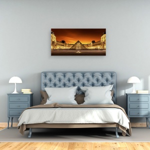 Tablou canvas - Vechi Si Nou, Luvru, Muzeu, Paris, Piramida, 50 x 100 cm - Img 3