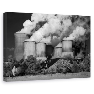 Tablou canvas - Vecinul Cel Bun, Industrie, Industrial, Fum, Poluare, Fabrica, 60 x 90 cm