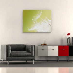 Tablou canvas - Verde, Picaturi, Pene, Moale, Alb, 60 x 75 cm - Img 2