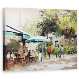 Tablou canvas - Viata De Oras, Paris, Oameni, Viata Sociala, Pictura, 40 x 50 cm
