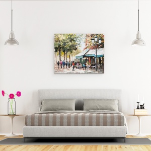 Tablou canvas - Viata De Oras, Paris, Viata Sociala, Oameni, Pictura, 60 x 75 cm - Img 3