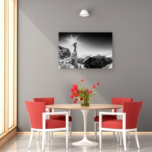 Tablou canvas - Viata La Inaltime, Iarna, Munte, Aventura, Lumina, Soare, 60 x 90 cm - Img 4