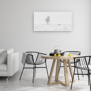 Tablou canvas - Vine Craciunul, Panorama, Caprioara, Cerb, Animale, 50 x 100 cm - Img 4