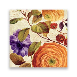 Tablou Canvas - Vintage, Floral, DIverse, Frunze, 60 x 60 cm