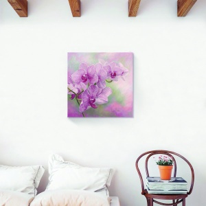 Tablou canvas orhidee vintage roz 60x60 cm