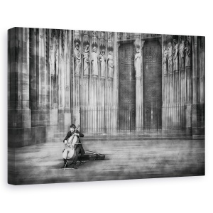 Tablou canvas - Violoncelistul, Joaca, Muzica, Retro, 40 x 60 cm