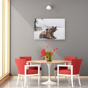 Tablou canvas - Vis, Fata, Vis, Urs, Natura, Rusia, 60 x 90 cm - Img 4