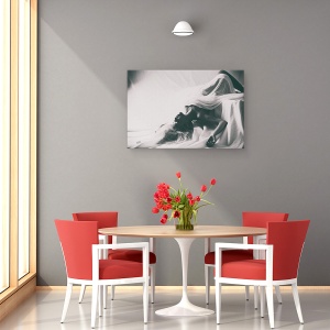 Tablou canvas - Vise, Alb-Negru, Portret, Fata, Femeie, Persoana, 60 x 90 cm - Img 4