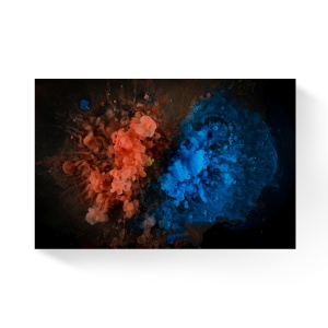 Tablou Canvas - Vopsea acrlilica in apa, Nori in culori, Dinamic, Fluid, Abstract, 60 x 90 cm