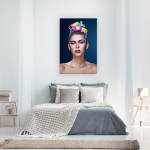 Tablou Canvas - Yana, Model, Frumos, Par, Make-Up, Fata, 60 x 90 cm - Img 3