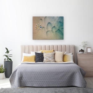 Tablou canvas - Yoga Aeriana, Plaja, Stea, Bord, Placi, 50 x 70 cm - Img 3