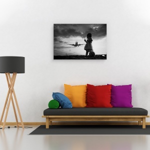 Tablou canvas - Zboara Din Nou, Copil, Copil, Fata, Persoana, Fotbal, 60 x 90 cm - Img 2