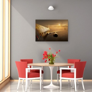 Tablou canvas - Zbor De Aur, Avion De Pasageri, 80 x 120 cm - Img 4