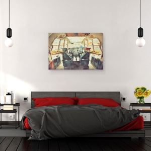 Tablou canvas - Zburand Cu Un Avion Abandonat, Epava, Fantoma, Armata, 40 x 60 cm - Img 3