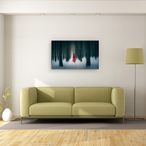 Tablou canvas - Zi Cu Zapada, Scufita Rosie, Fantezie, Basm, Poveste, 50 x 80 cm - Img 3