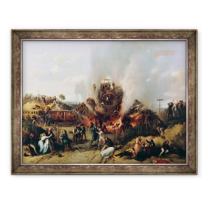 Tablou inramat - A Provost - Dezastru pe calea ferata intre Versailles si Bellevue, 70 x 90 cm